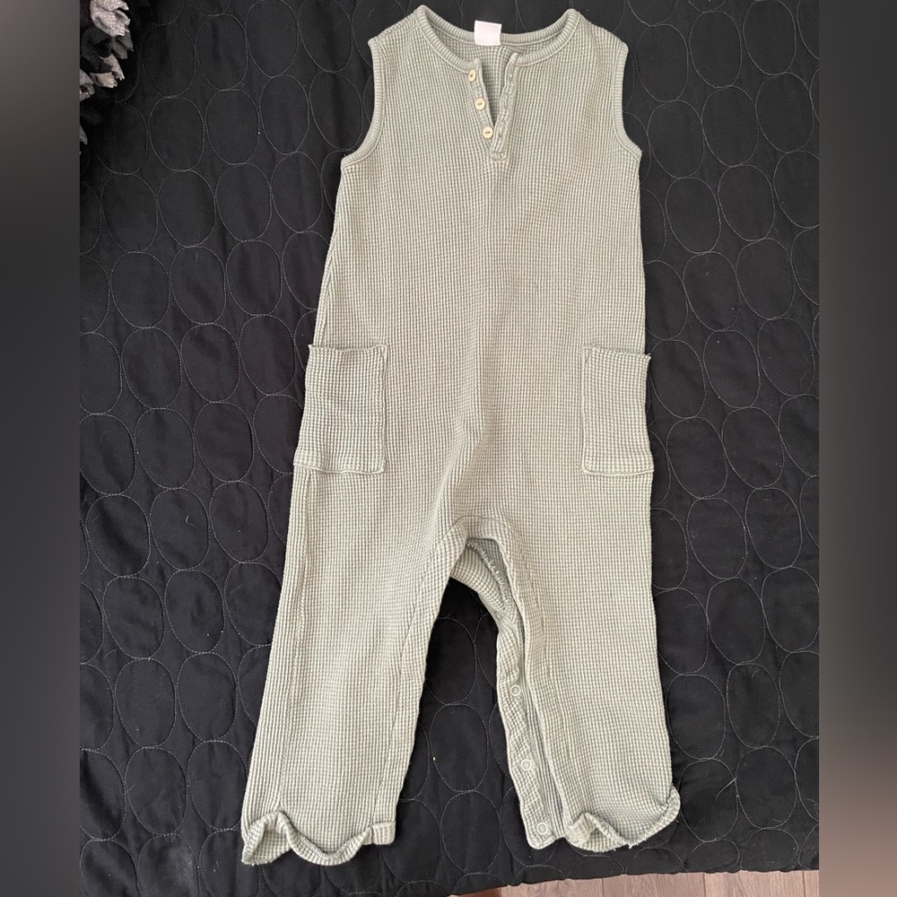 H&M Olive Waffle Knit Romper